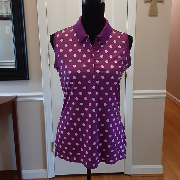 Nike Tops - HP Nike Golf Dri-Fit Purple and White Top